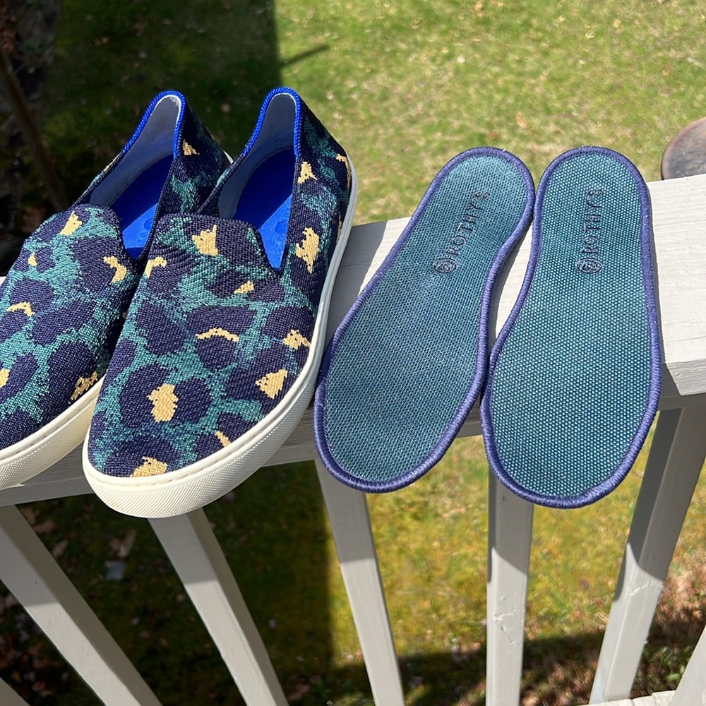 Rothy Navy Leopard Print Sneaker - image 3